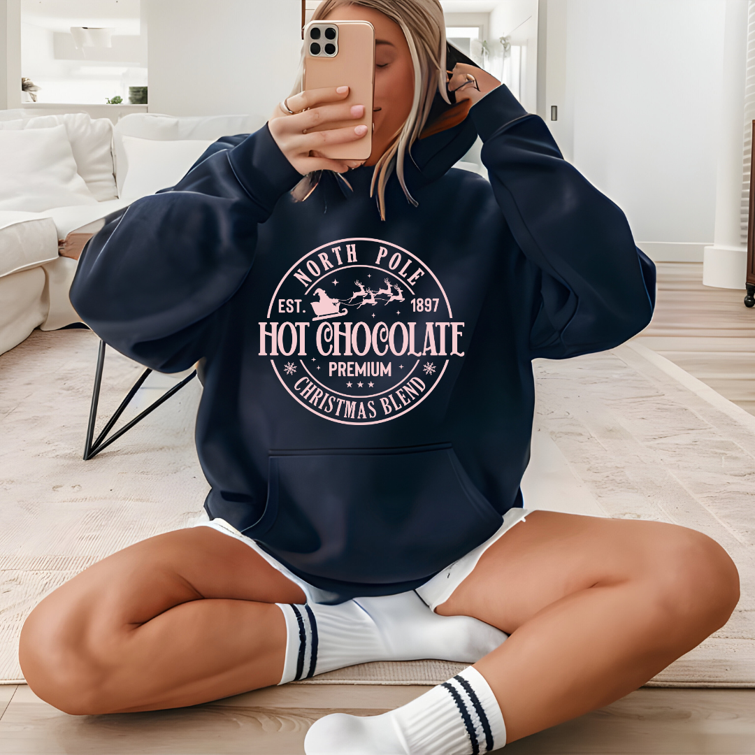 Sudadera Eco con Capucha "North Pole Hot Chocolate – Christmas Blend"