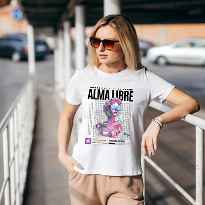 Camiseta Blanca Oversized “Alma Libre” – Edición Limitada con Estilo Artístico