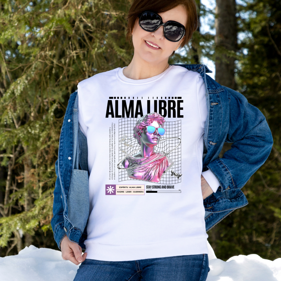 Camiseta Blanca Oversized “Alma Libre” – Edición Limitada con Estilo Artístico