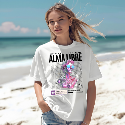 Camiseta Blanca Oversized “Alma Libre” – Edición Limitada con Estilo Artístico