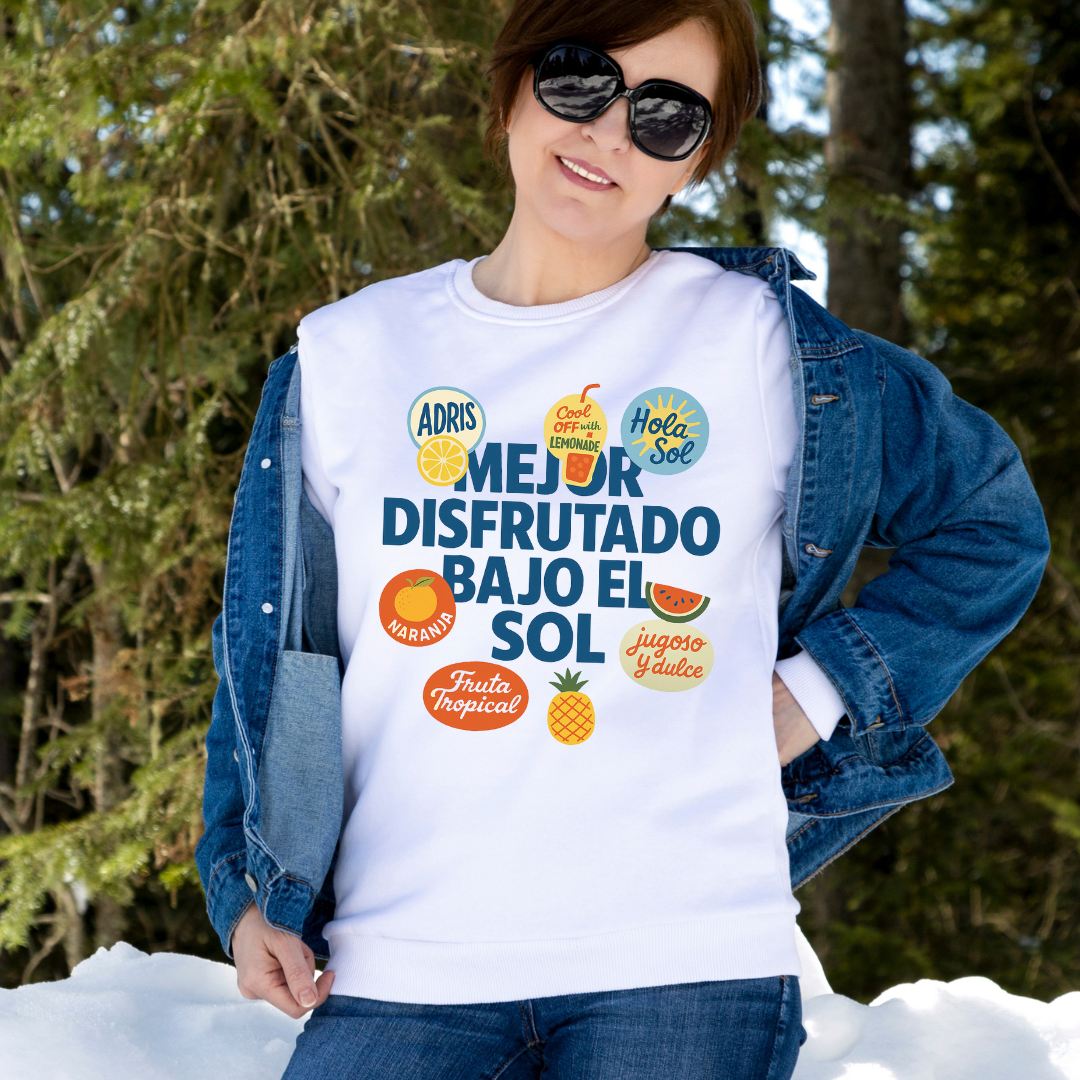 Camiseta blanca Oversized – Disfrutando Bajo el Sol